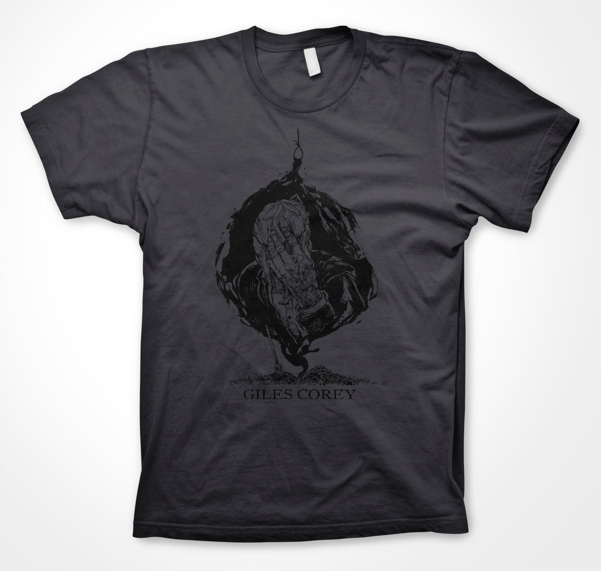 Giles Corey Grave T Shirt Charcoal ENEMIES LIST HOME RECORDINGS giles-corey-grave-t-shirt-charcoal-enemies-list-home-recordings